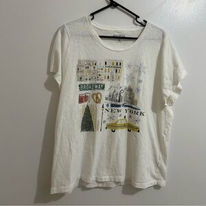 J.Crew Mercantile Women's Graphic Collector T-Shirt New York City Holiday 2X